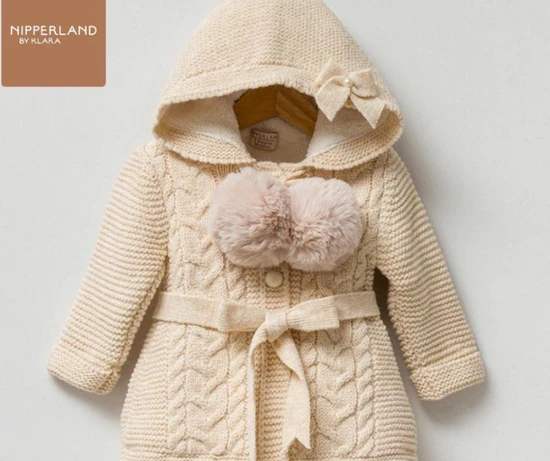 מעיל קצר NIPPERLAND צמר מבפנים עם כובע בצבע ביג