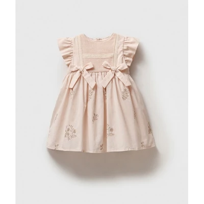 שמלה מהממת בצבע ורוד עם שני פפיונים מבית NOYNOY