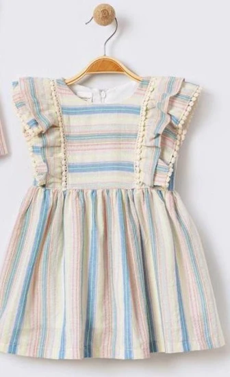 שמלה וואו ואוו פסים בצבעים יפים