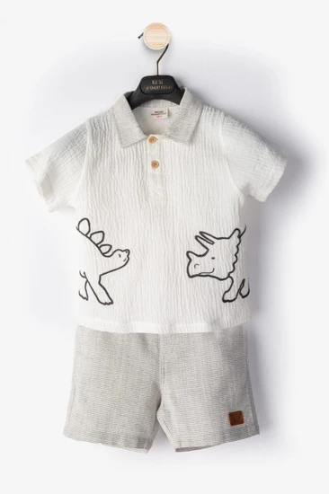 סט חיות בצבע לבן אפור